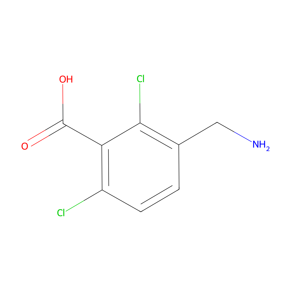 3-(Aminomethyl)-2,6-dichlorobenzoic acid molecular structure, CAS 1294496-95-9