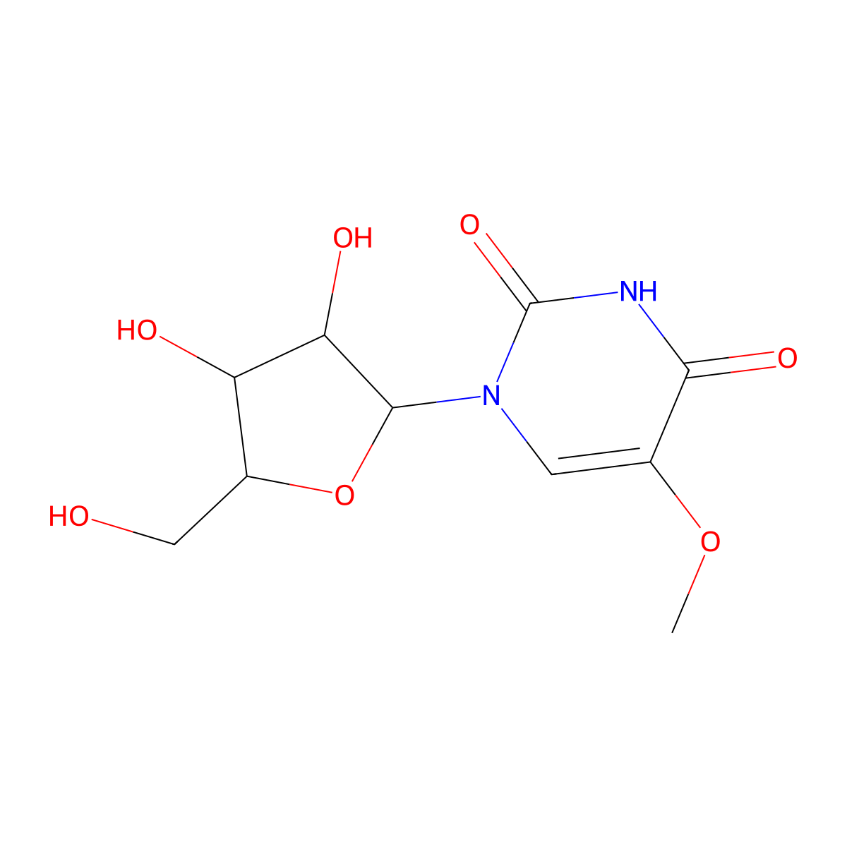 5-OMe-uridine; 5-METHOXYURIDINE molecular structure, CAS 1294501-10-2