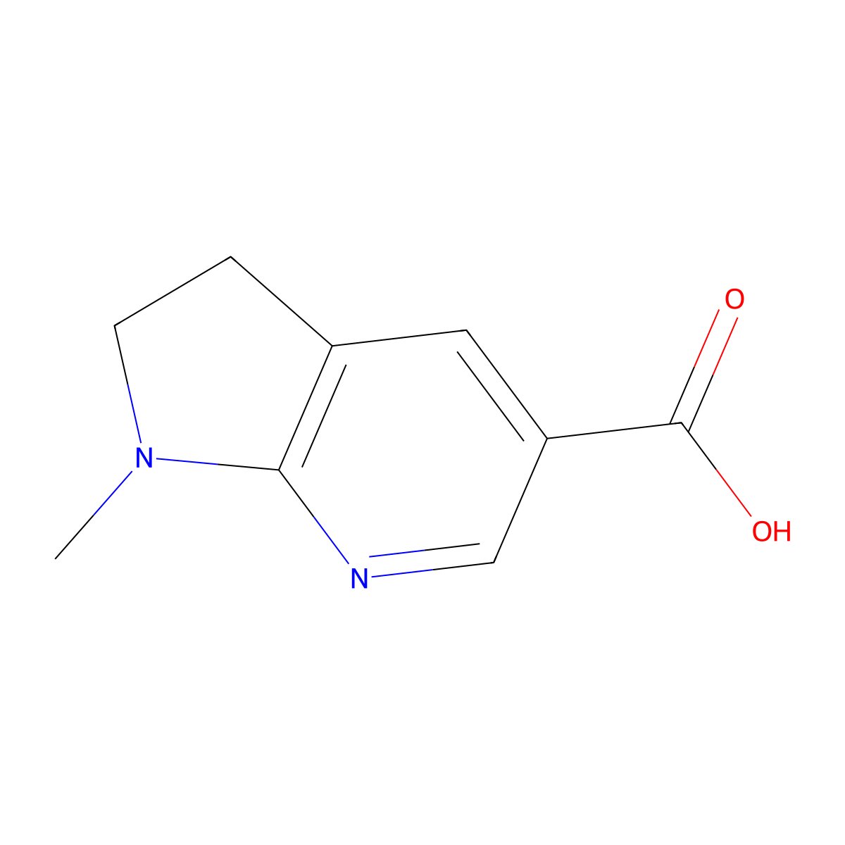 1-Methyl-2,3-dihydro-1H-pyrrolo[2,3-b]pyridine-5-carboxylic acid molecular structure, CAS 1294501-54-4