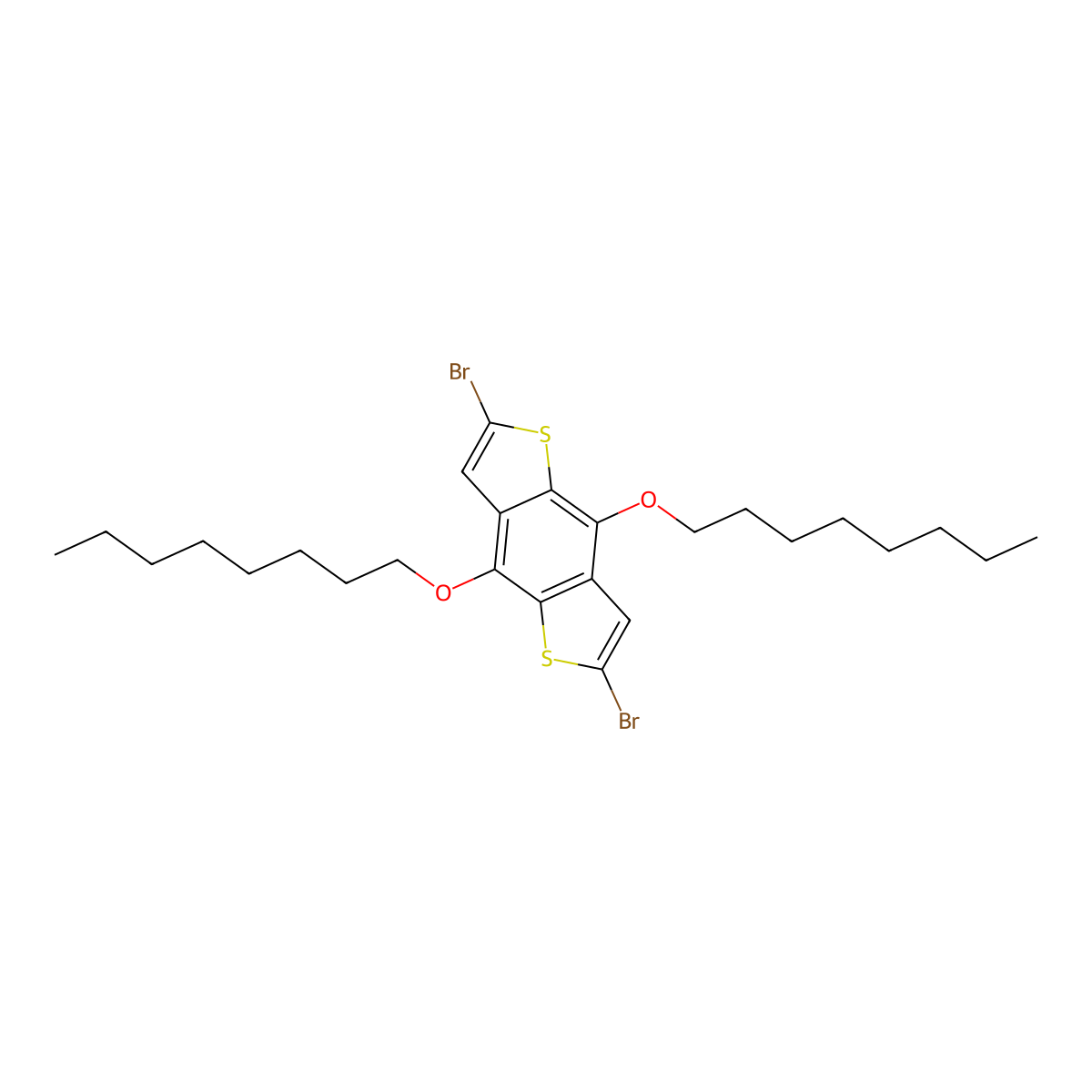 2,6-Dibromo-4,8-bis(octyloxy)benzo[1,2-b:4,5-b']dithiophene molecular structure, CAS 1294515-75-5