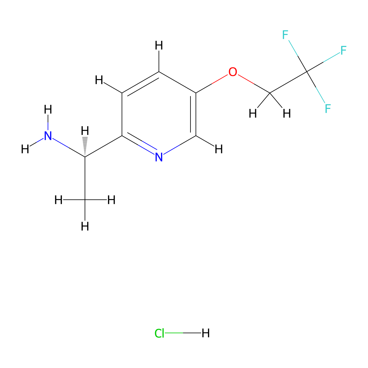 (R)-1-(5-(2,2,2-Trifluoroethoxy)pyridin-2-yl)ethanamine hydrochloride molecular structure, CAS 1294519-40-6