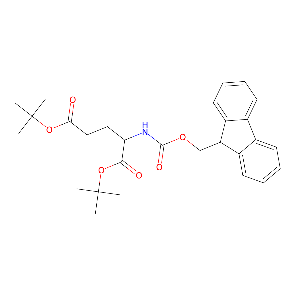 Di-tert-butyl (((9H-fluoren-9-yl)methoxy)carbonyl)-L-glutamate molecular structure, CAS 129460-14-6