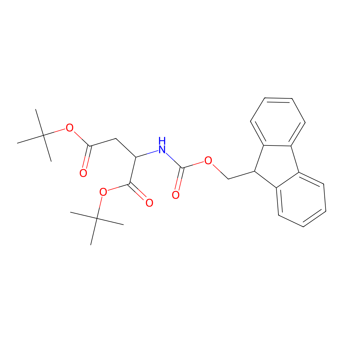 Di-tert-butyl (((9H-fluoren-9-yl)methoxy)carbonyl)-L-aspartate molecular structure, CAS 129460-17-9