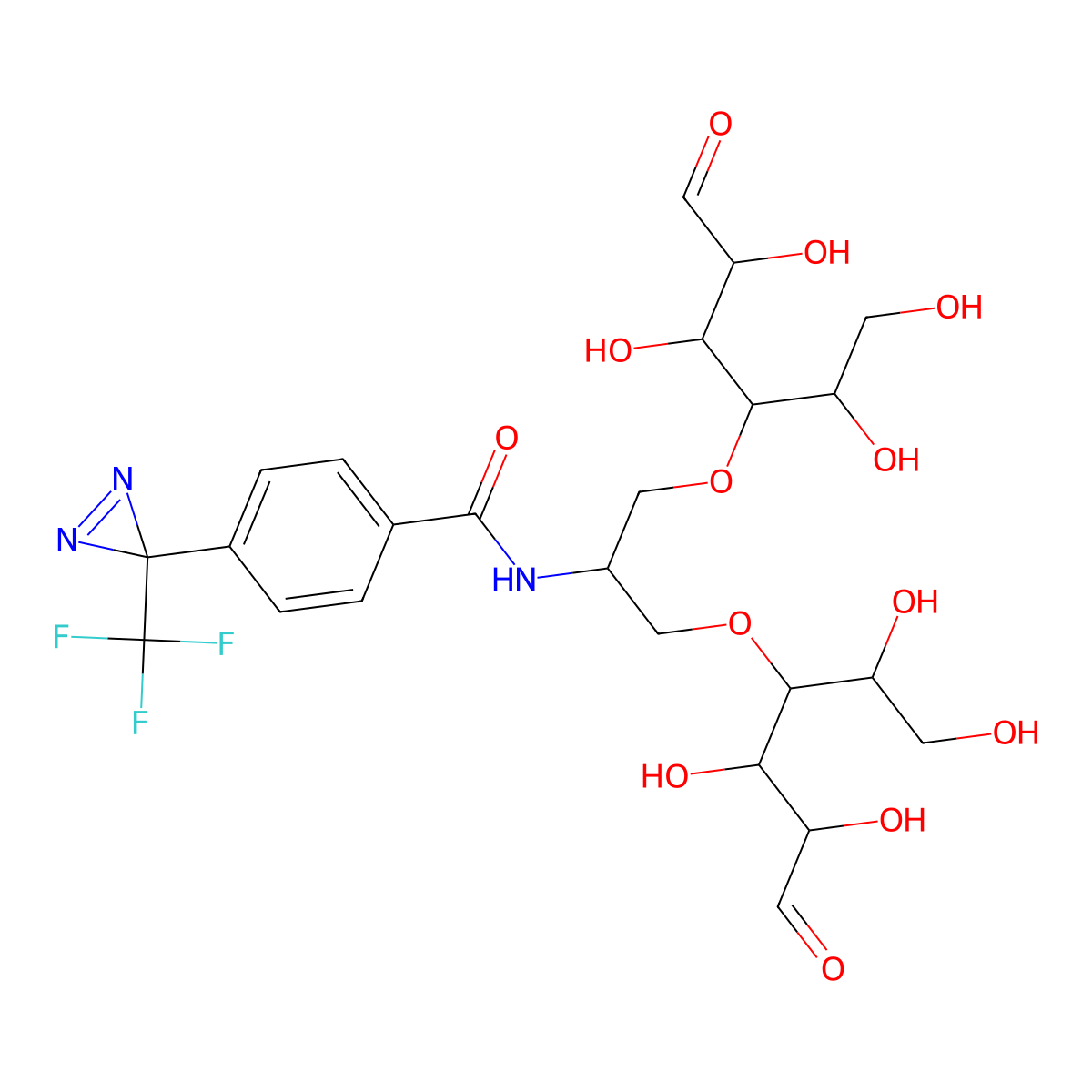 2-N-(4-(1-azitrifluoroethyl)benzoyl)-1,3-bis-(mannos-4-yloxy)-2-propylamine molecular structure, CAS 129461-18-3