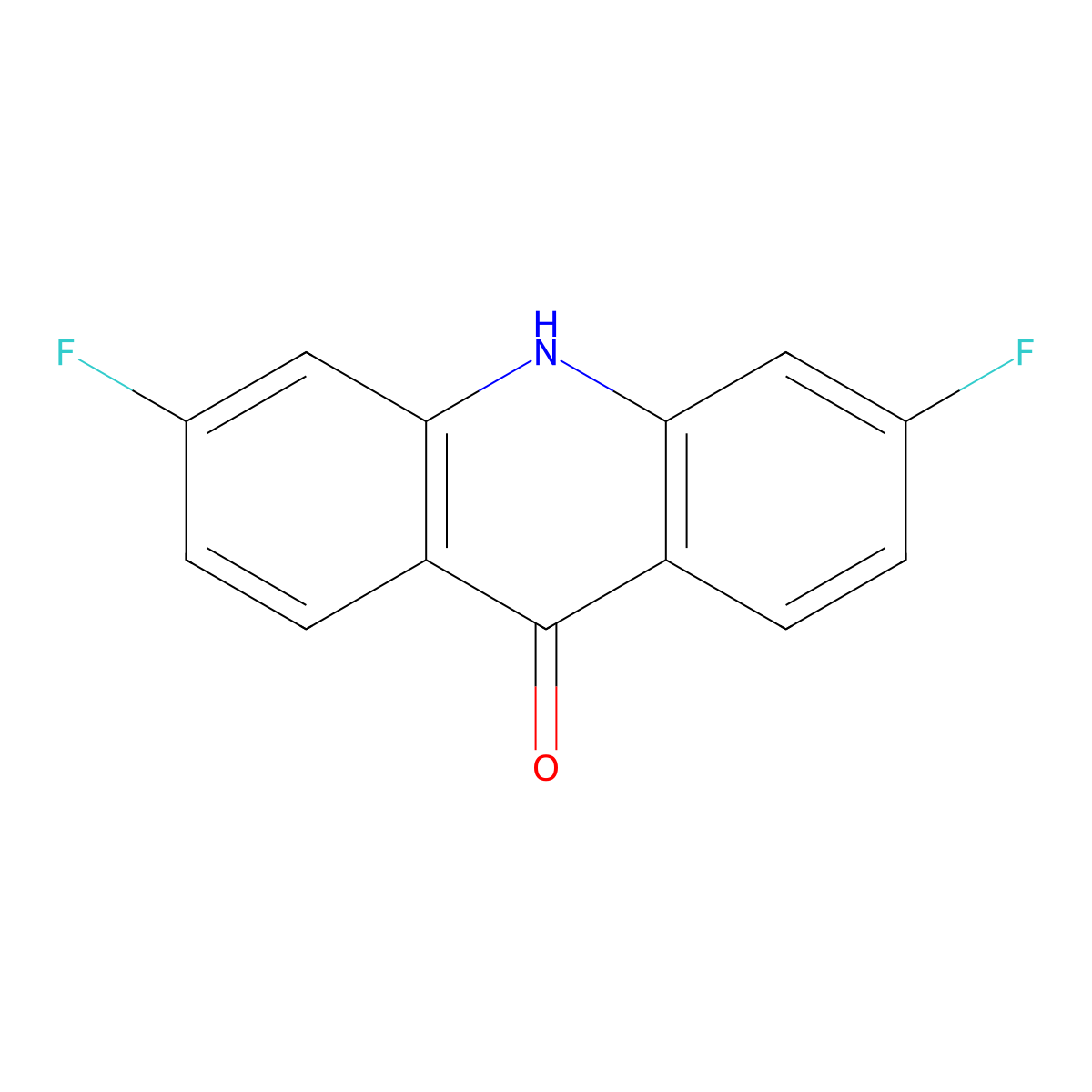 3,6-Difluoroacridin-9(10H)-one molecular structure, CAS 129470-09-3