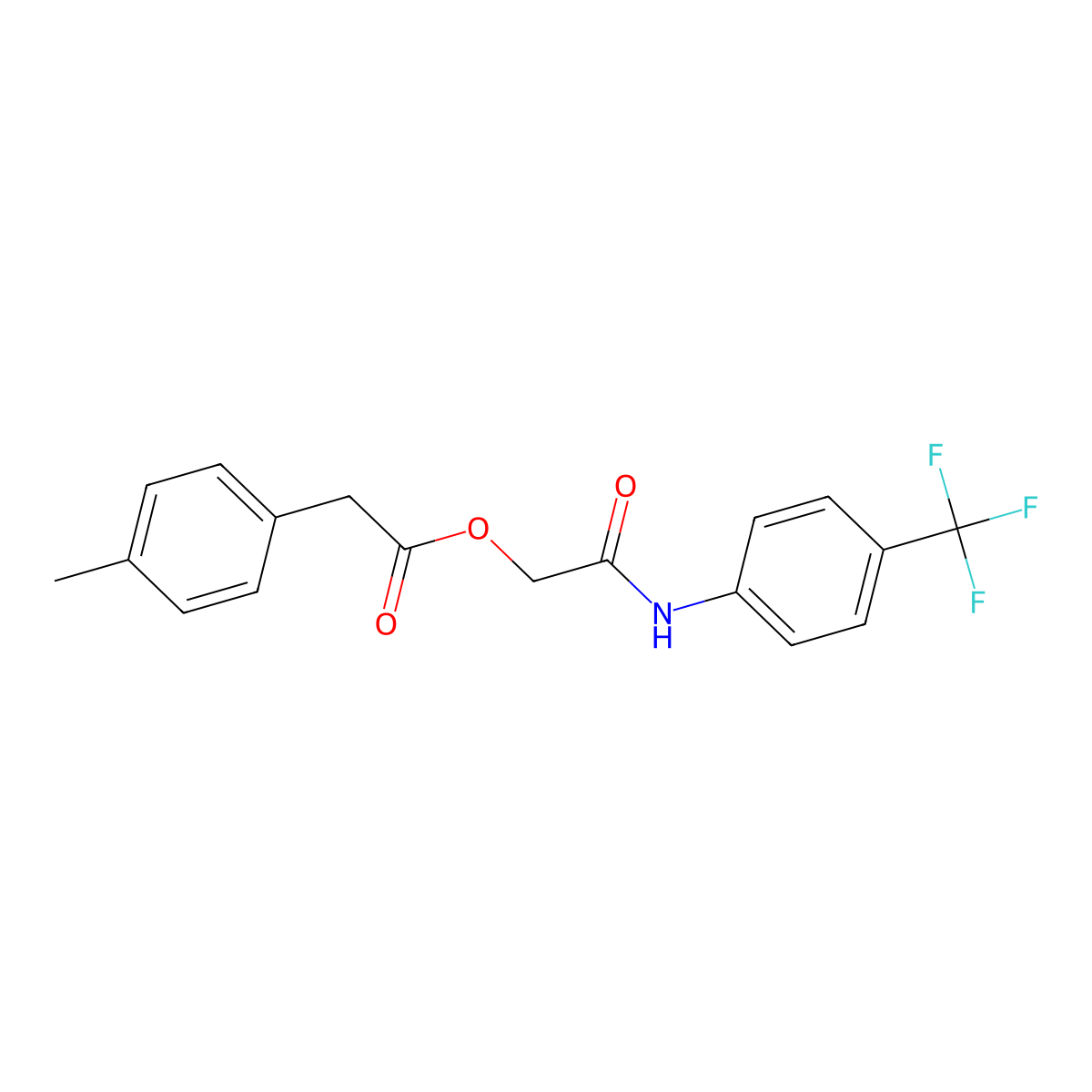 2-Oxo-2-{[4-(trifluoromethyl)phenyl]amino}ethyl (4-methylphenyl)acetate molecular structure, CAS 1294714-08-1