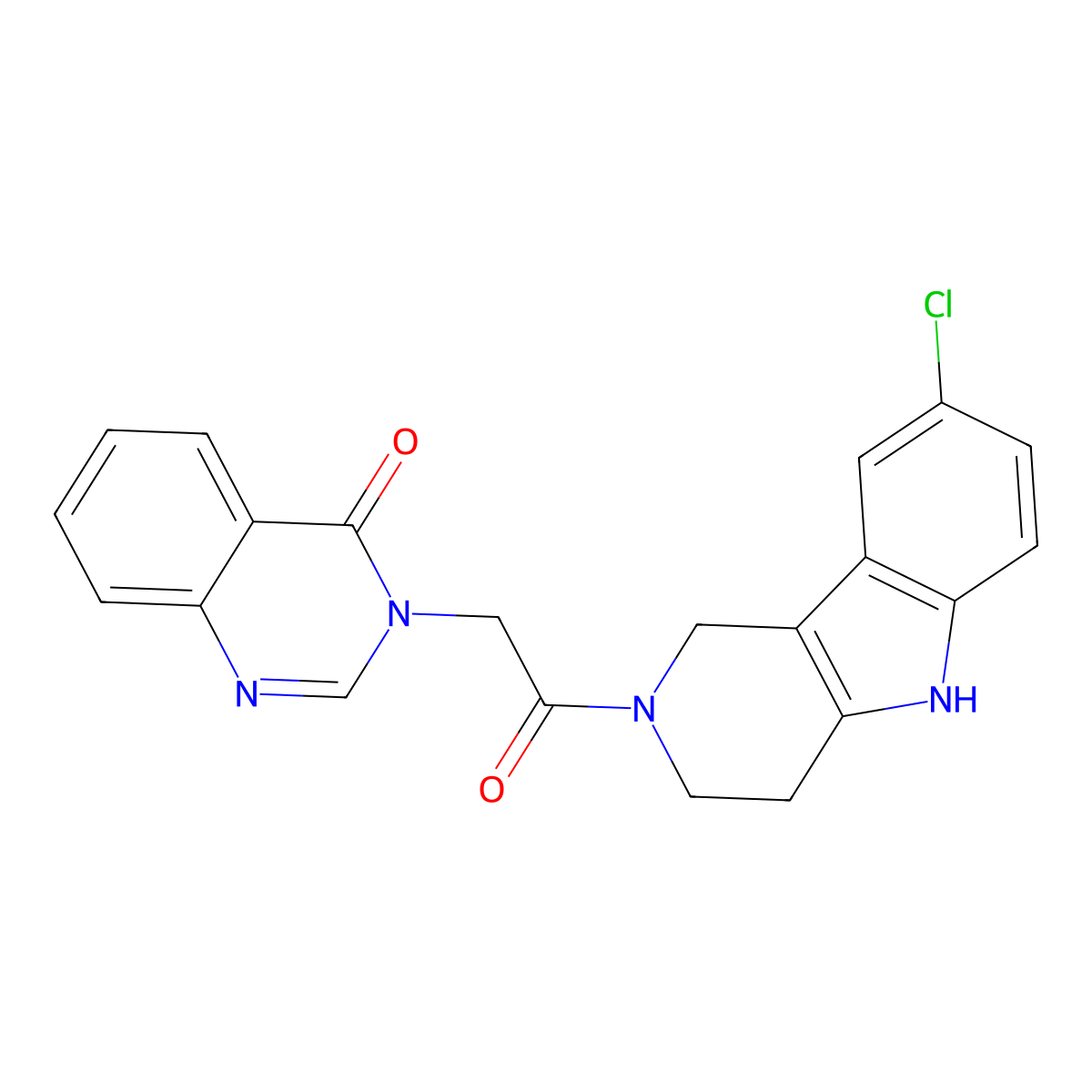 3-[2-(8-chloro-1,3,4,5-tetrahydro-2H-pyrido[4,3-b]indol-2-yl)-2-oxoethyl]-4(3H)-quinazolinone molecular structure, CAS 1294737-06-6