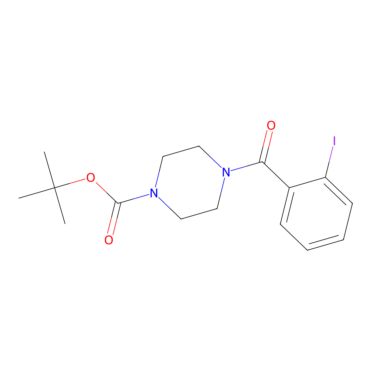tert-Butyl 4-[(2-iodophenyl)carbonyl]piperazine-1-carboxylate molecular structure, CAS 1294742-87-2