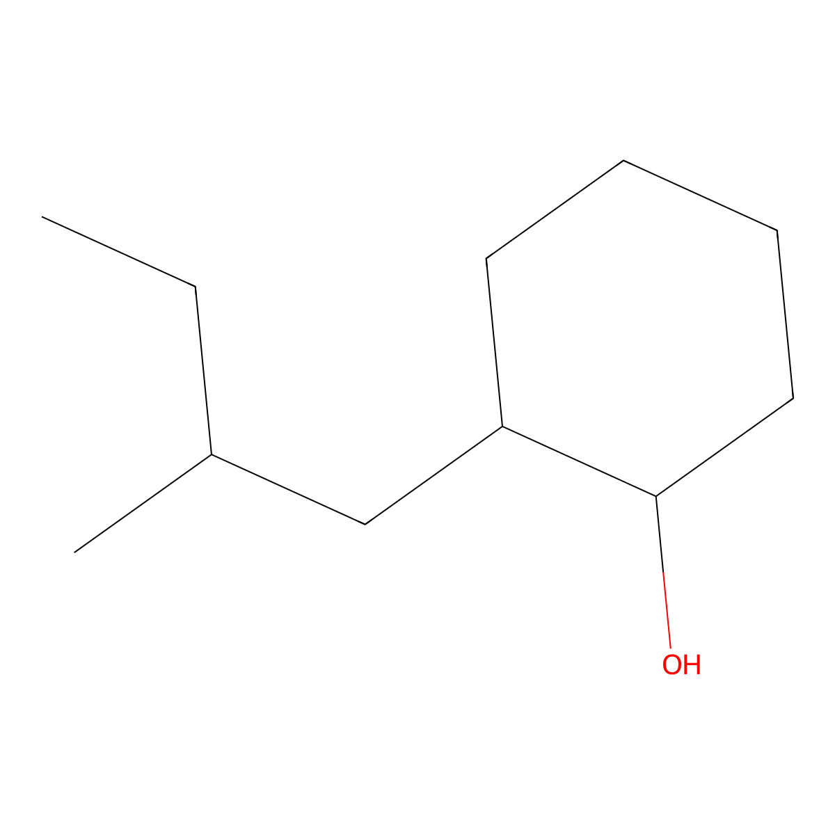 2-(2-Methylbutyl)cyclohexan-1-ol molecular structure, CAS 129475-75-8