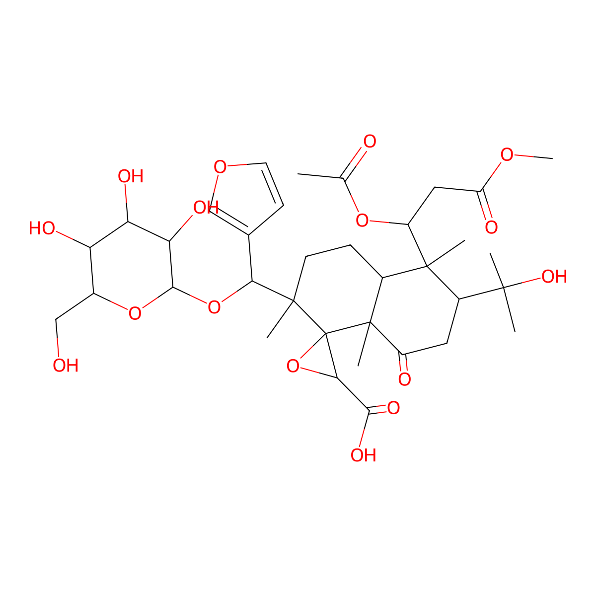 Methyl nomilinate 17-glucoside molecular structure, CAS 129477-08-3