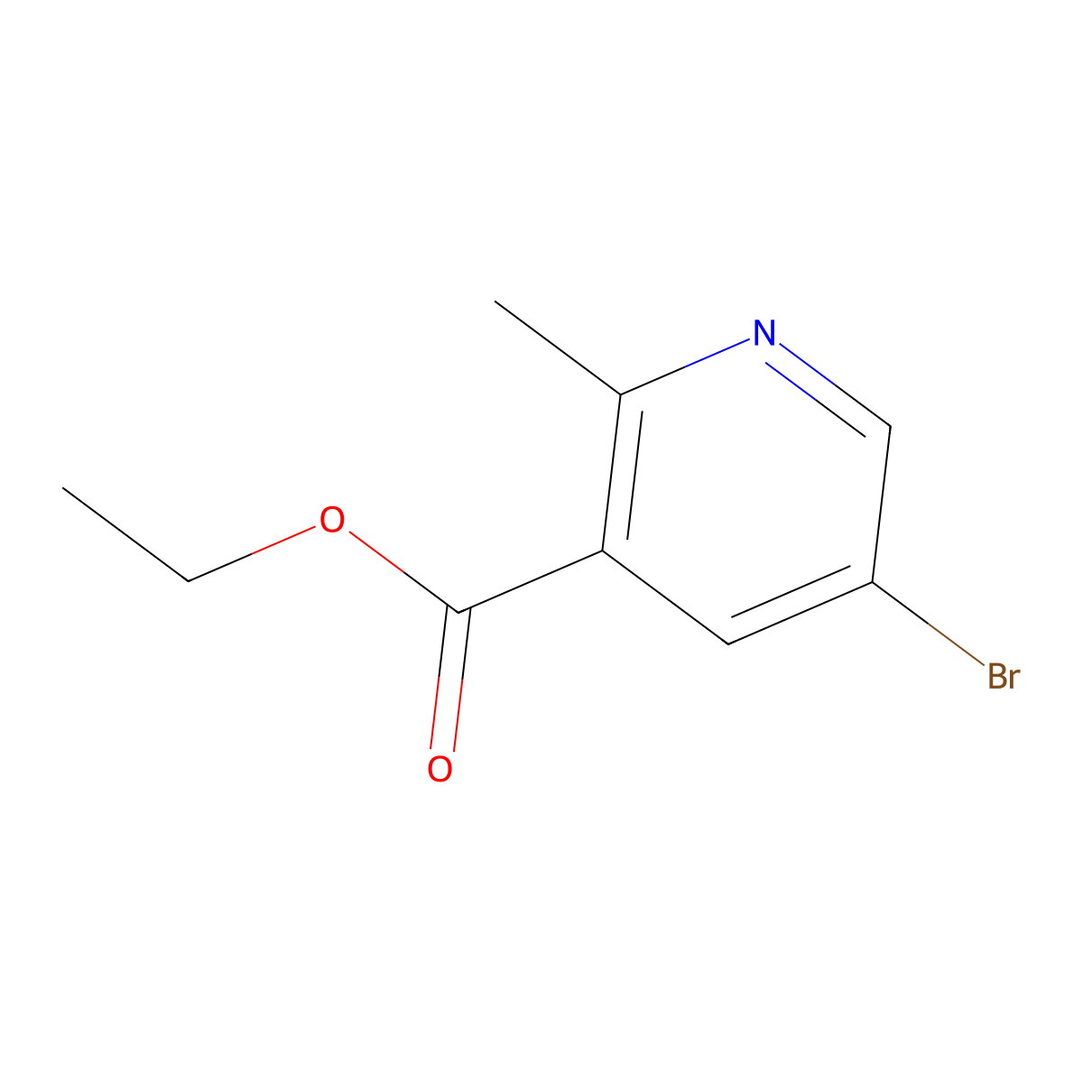 Ethyl 5-bromo-2-methylpyridine-3-carboxylate molecular structure, CAS 129477-21-0
