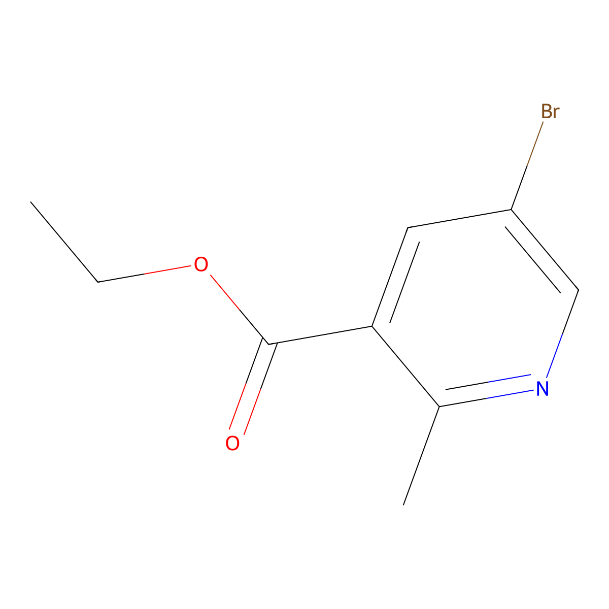 Ethyl 5-bromo-2-methylpyridine-3-carboxylate molecular structure, CAS 129477-21-0