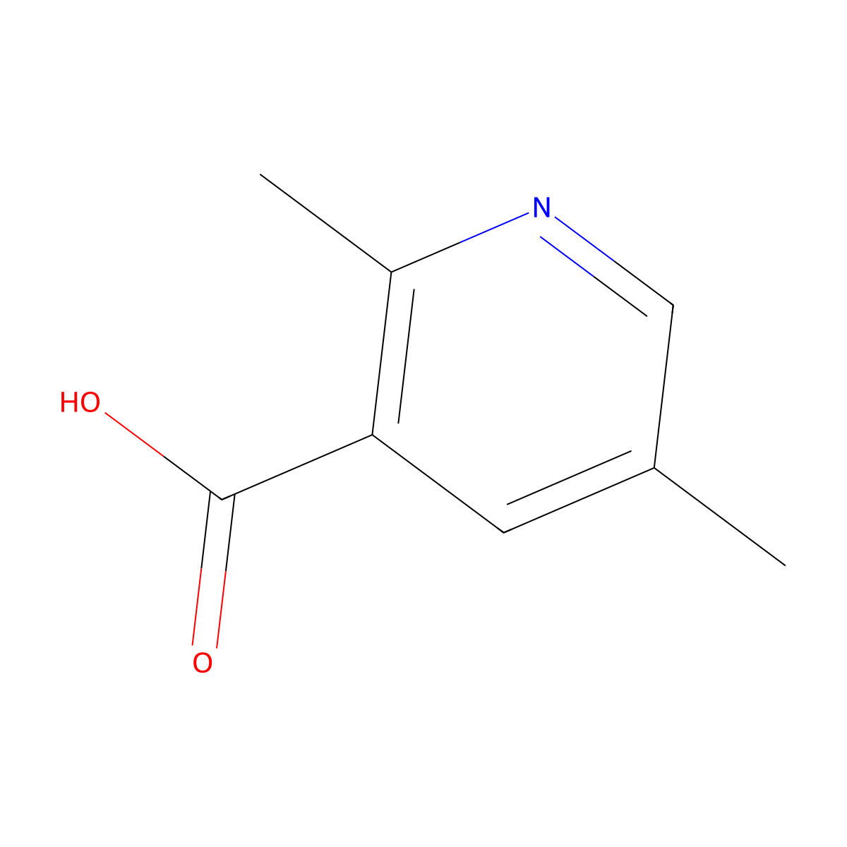 2,5-Dimethylpyridine-3-carboxylic acid molecular structure, CAS 129477-22-1