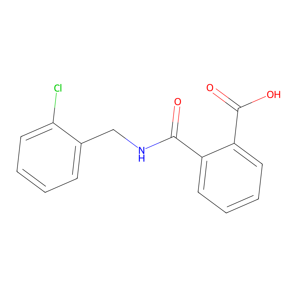 2-{[(2-Chlorobenzyl)amino]carbonyl}benzoic acid molecular structure, CAS 129478-20-2