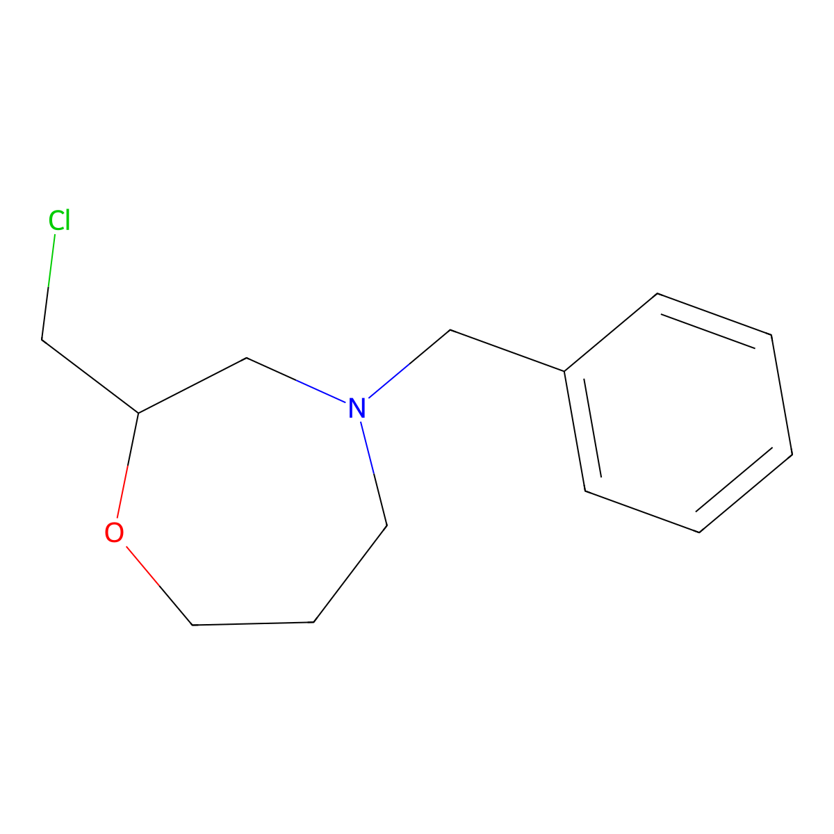 4-Benzyl-2-(chloromethyl)-1,4-oxazepane molecular structure, CAS 129482-45-7