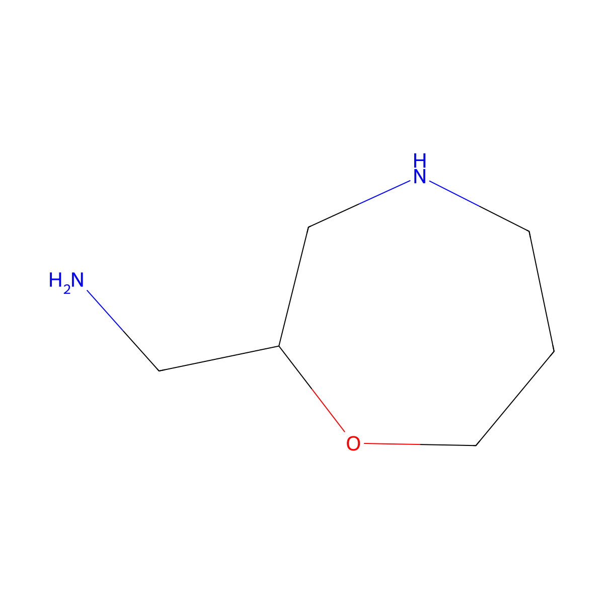 (1,4-Oxazepan-2-yl)methanamine molecular structure, CAS 129482-50-4