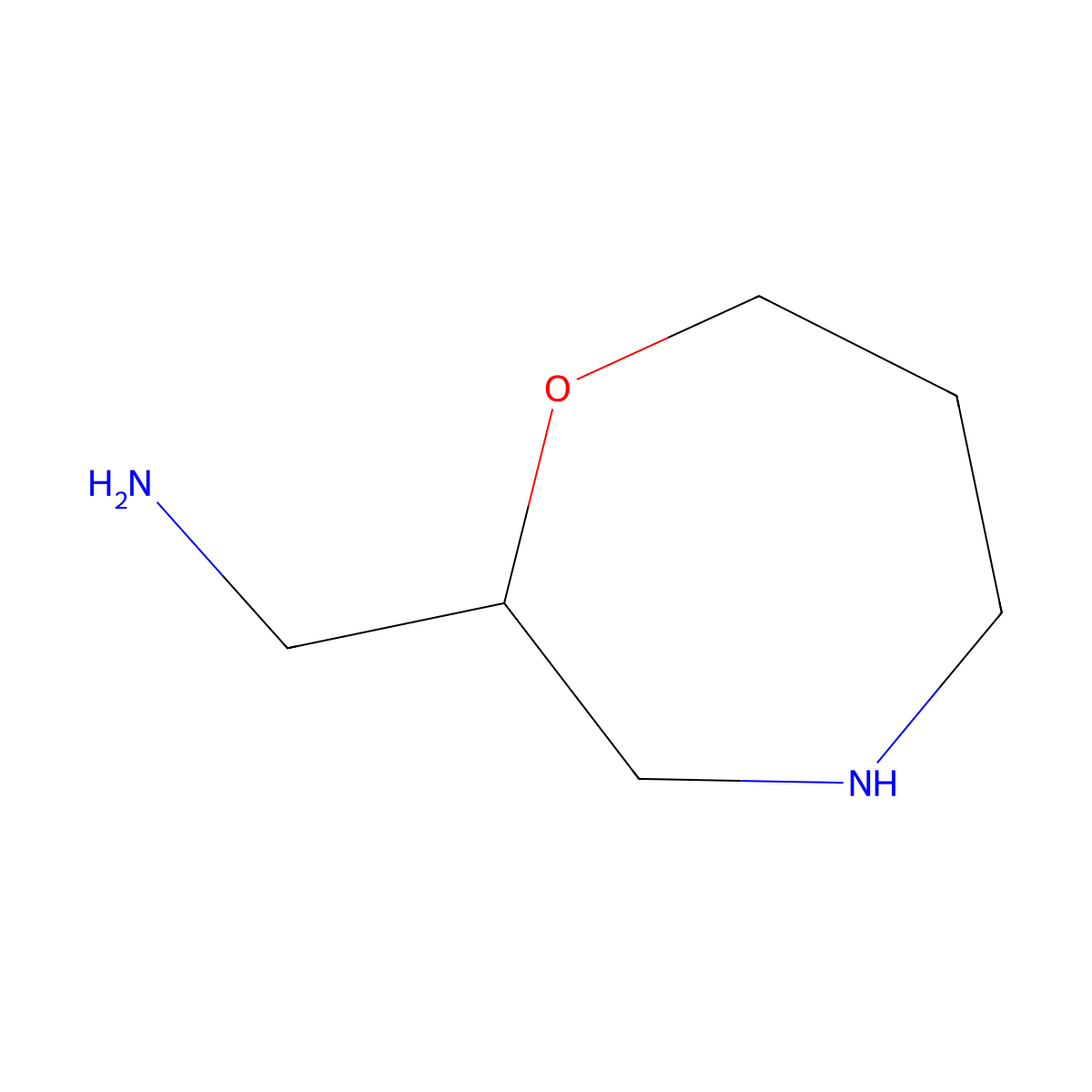 (1,4-Oxazepan-2-yl)methanamine molecular structure, CAS 129482-50-4