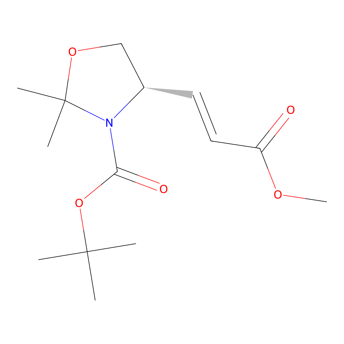 (S)-tert-Butyl 4-(3-methoxy-3-oxoprop-1-en-1-yl)-2,2-dimethyloxazolidine-3-carboxylate molecular structure, CAS 129483-65-4