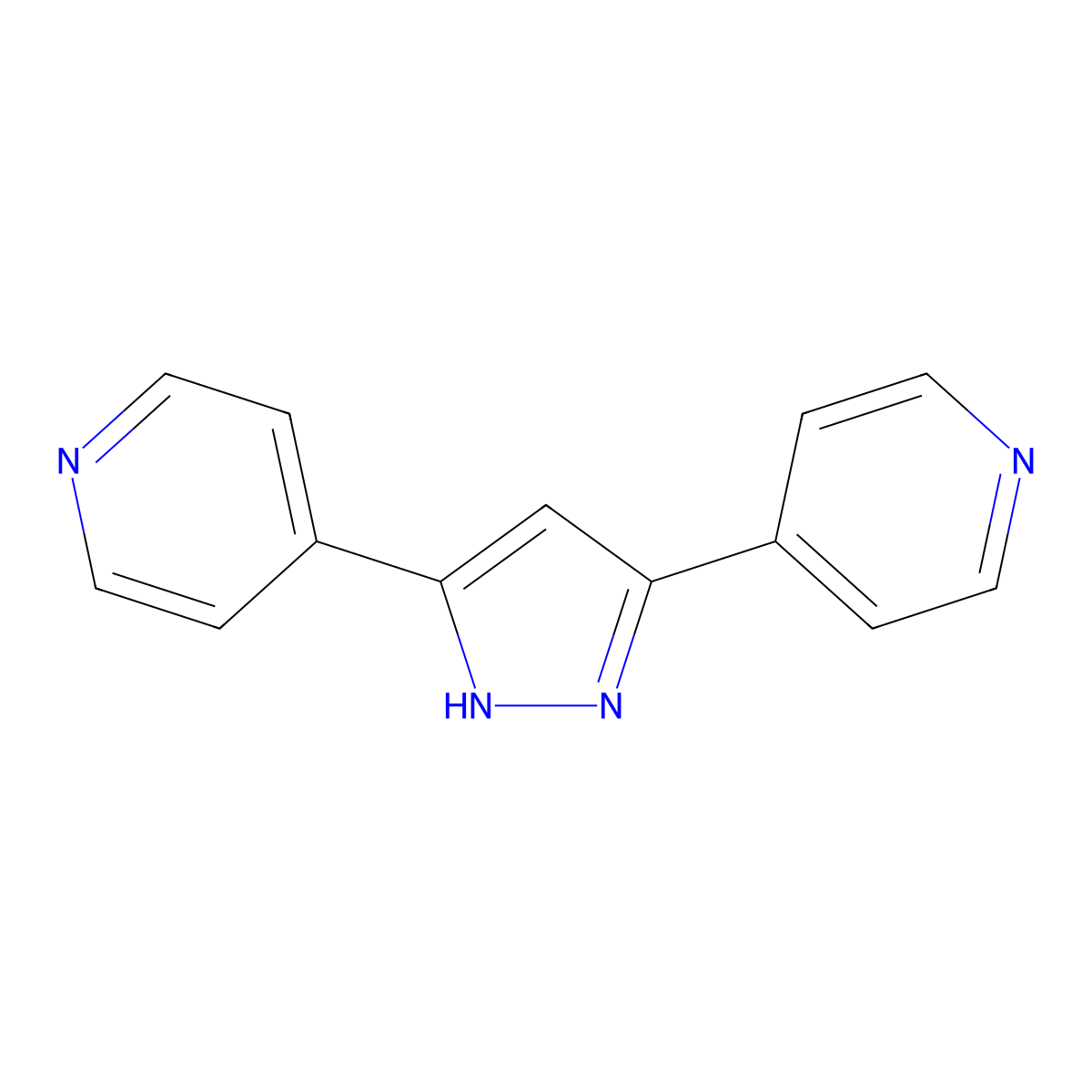 3,5-Bis(4-pyridyl)-1h-pyrazole molecular structure, CAS 129485-58-1