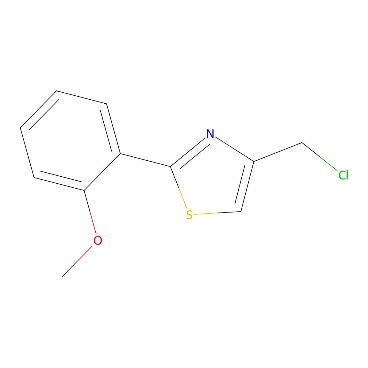 4-(Chloromethyl)-2-(2-methoxyphenyl)-1,3-thiazole molecular structure, CAS 129486-80-2