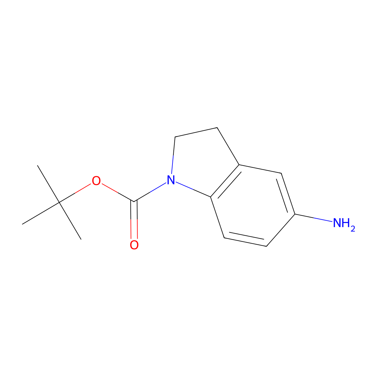 tert-Butyl 5-amino-2,3-dihydro-1H-indole-1-carboxylate molecular structure, CAS 129487-92-9