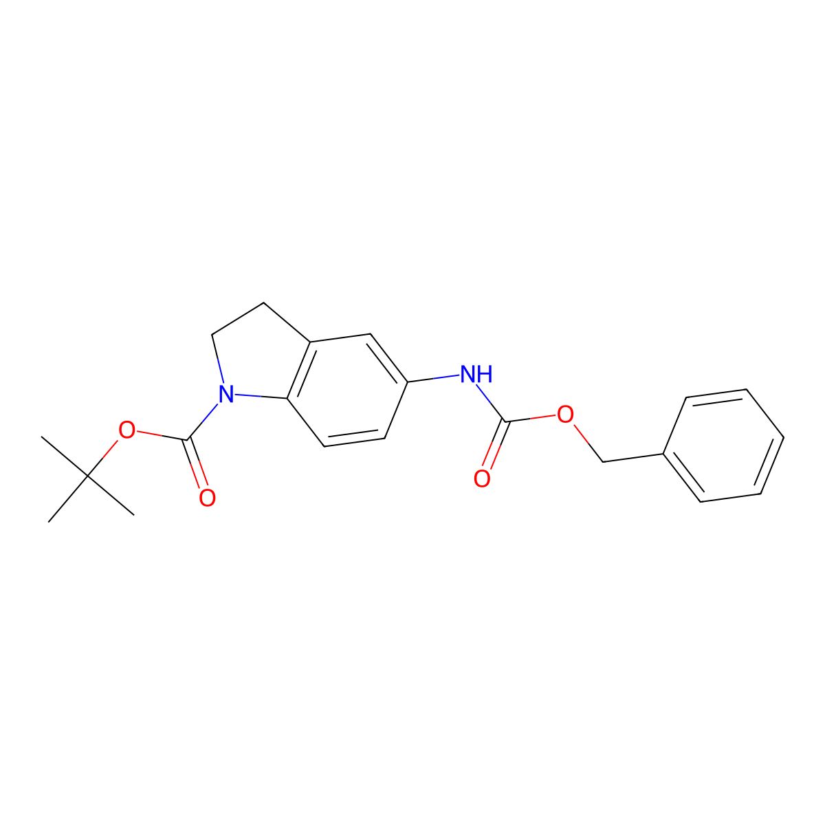 tert-Butyl 5-(((benzyloxy)carbonyl)amino)indoline-1-carboxylate molecular structure, CAS 129487-93-0
