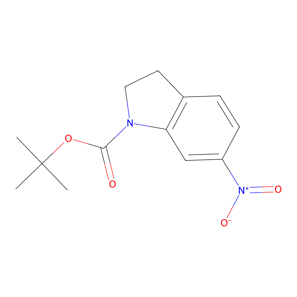 Tert-butyl 6-nitroindoline-1-carboxylate molecular structure, CAS 129487-99-6