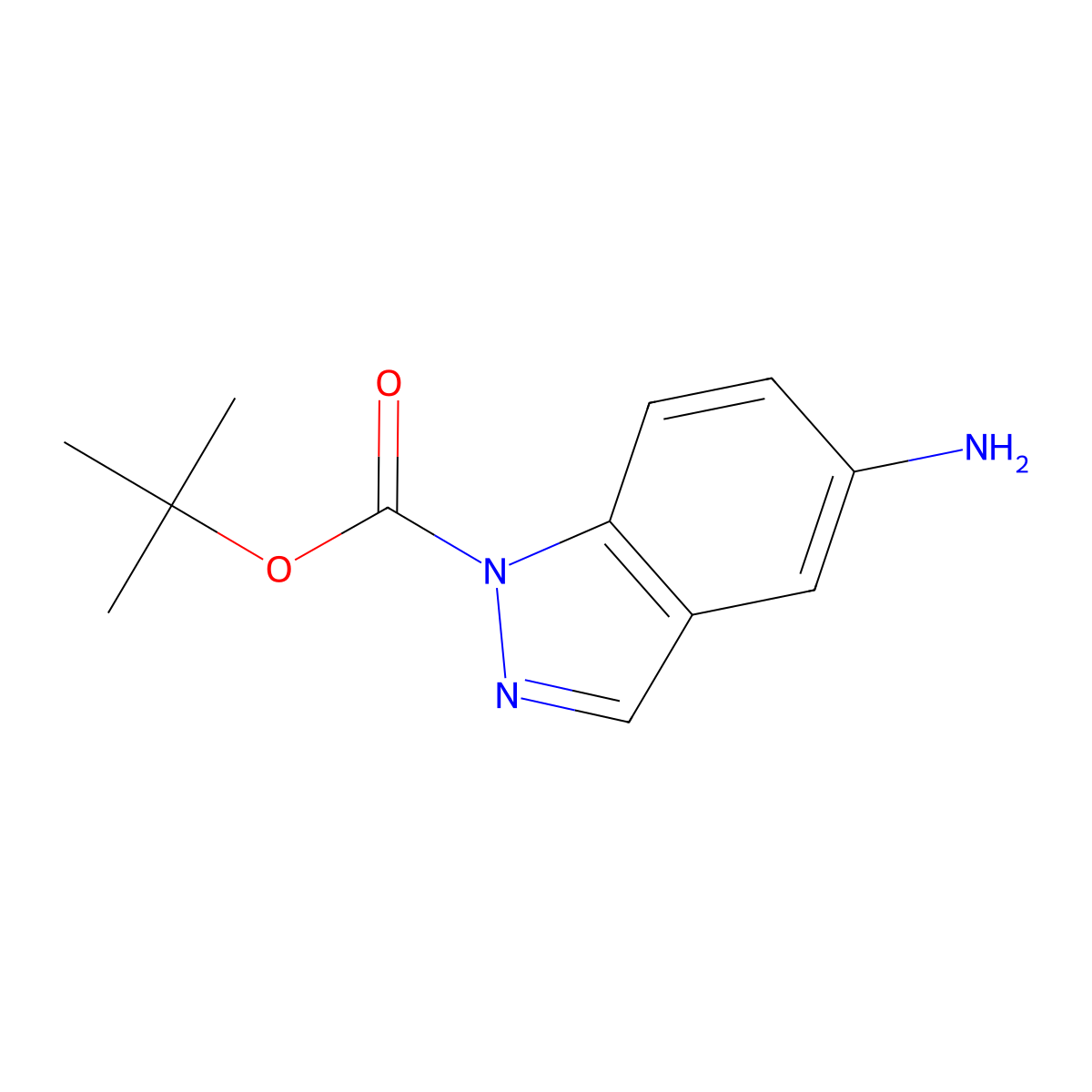 1,1-Dimethylethyl 5-amino-1H-indazole-1-carboxylate molecular structure, CAS 129488-10-4