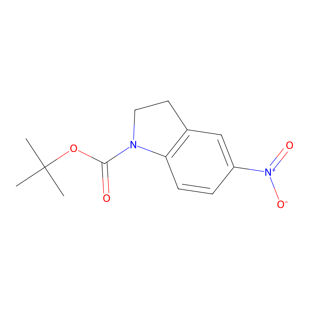 Tert-butyl 5-nitroindoline-1-carboxylate molecular structure, CAS 129488-25-1