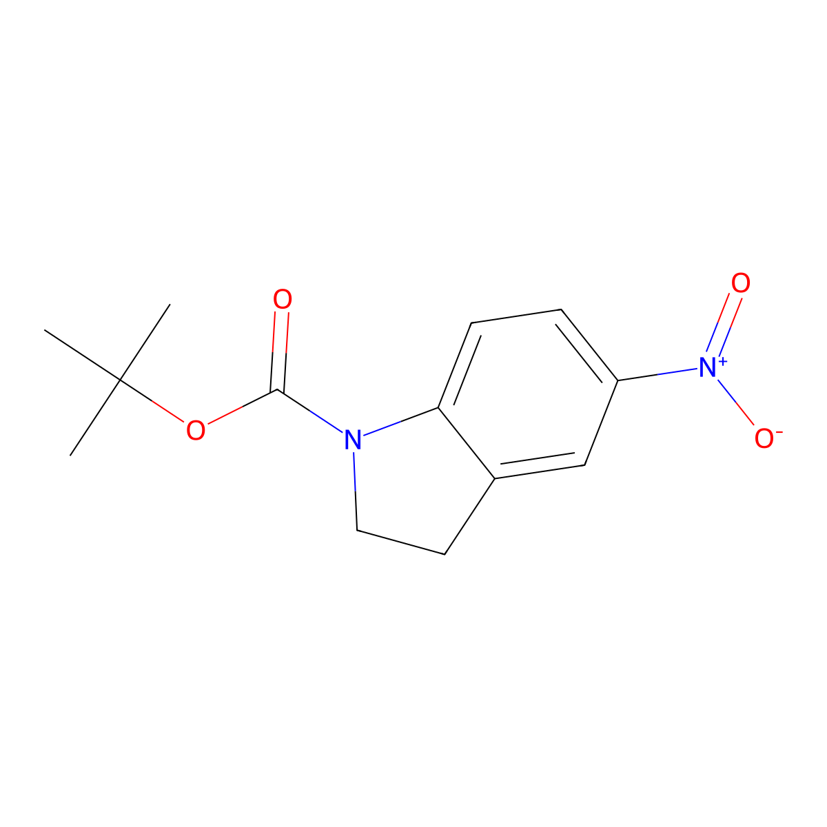 Tert-butyl 5-nitroindoline-1-carboxylate molecular structure, CAS 129488-25-1