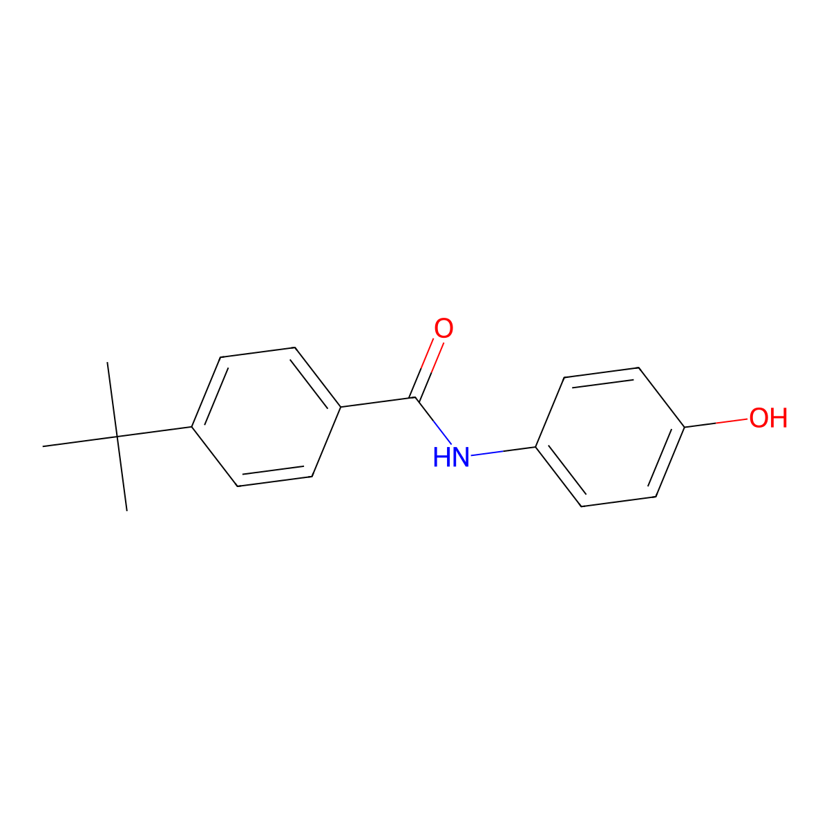 4-(1,1-Dimethylethyl)-N-(4-hydroxyphenyl)benzamide molecular structure, CAS 129488-39-7