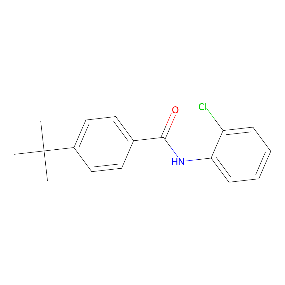 Benzamide, N-(2-chlorophenyl)-4-(1,1-dimethylethyl)- molecular structure, CAS 129488-44-4