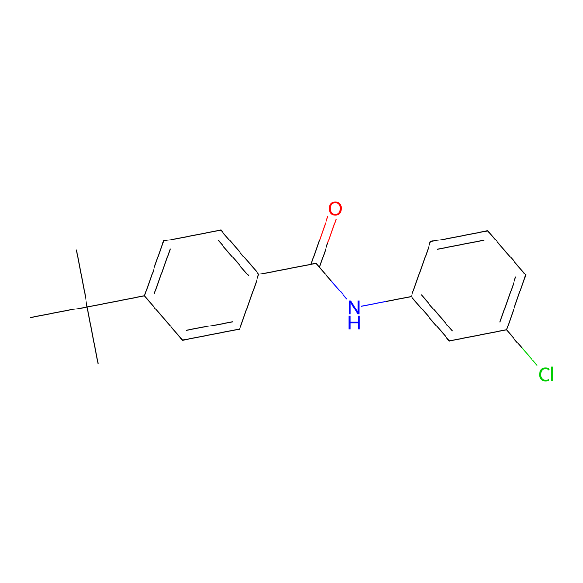 4-tert-butyl-N-(3-chlorophenyl)benzamide molecular structure, CAS 129488-45-5