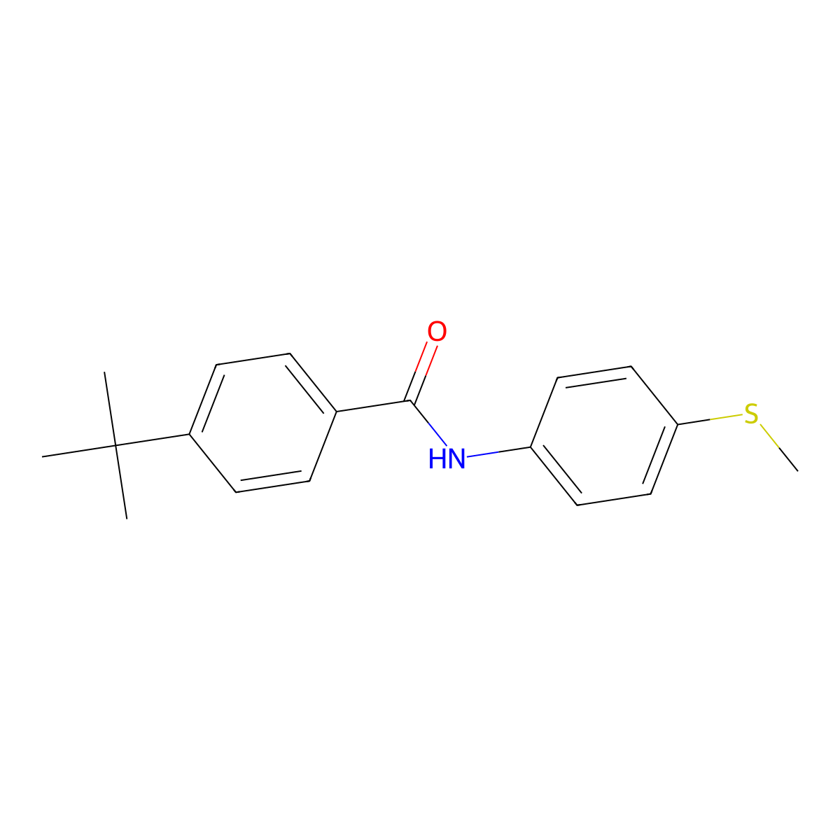 4-(tert-butyl)-N-(4-(methylthio)phenyl)benzamide molecular structure, CAS 129488-47-7
