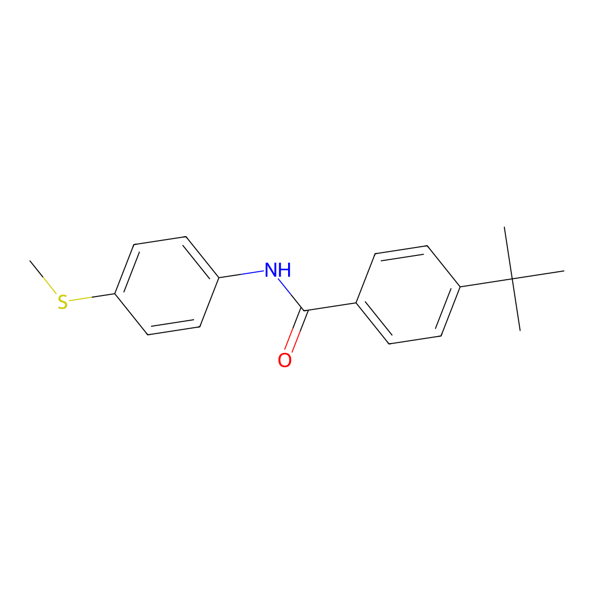 4-(tert-butyl)-N-(4-(methylthio)phenyl)benzamide molecular structure, CAS 129488-47-7