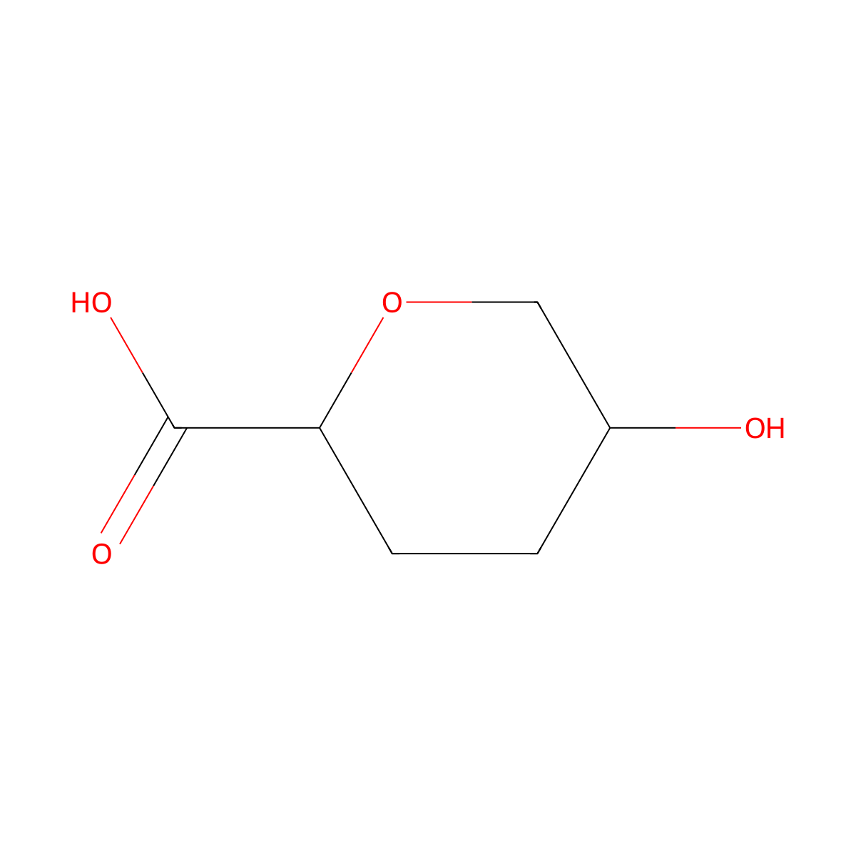 trans-5-Hydroxytetrahydropyran-2-carboxylic acid molecular structure, CAS 129489-47-0