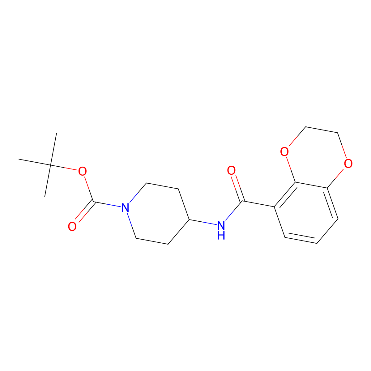 tert-Butyl 4-(2,3-dihydrobenzo[b][1,4]dioxine-5-carboxamido)piperidine-1-carboxylate molecular structure, CAS 1294897-95-2