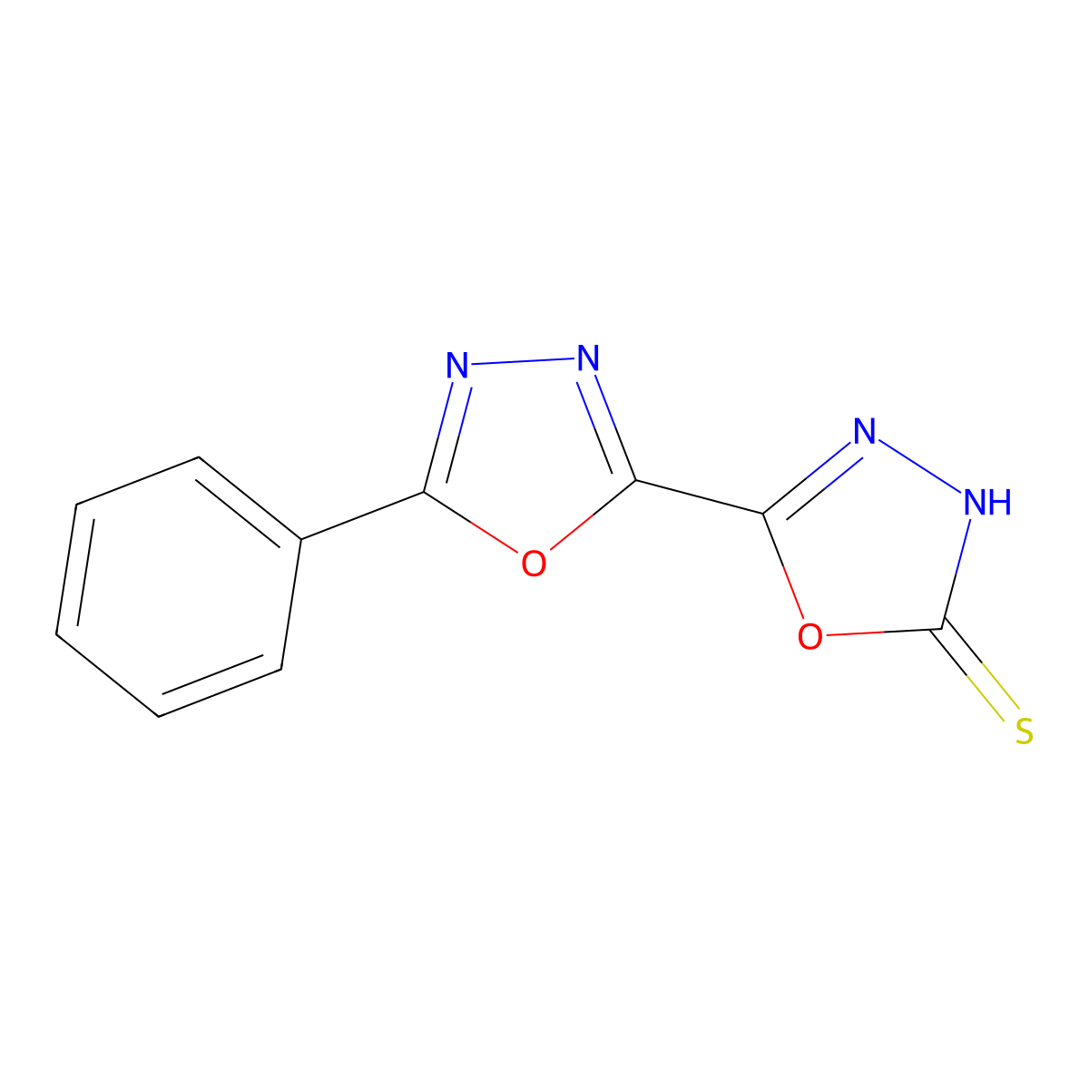 5-(5-Phenyl-1,3,4-oxadiazol-2-yl)-1,3,4-oxadiazole-2-thiol molecular structure, CAS 129497-75-2