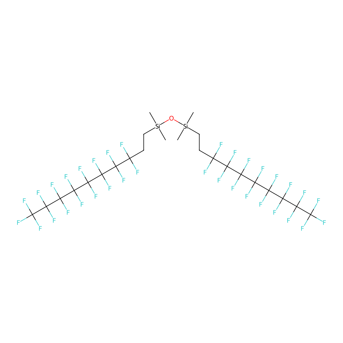 1,3-Bis(3,3,4,4,5,5,6,6,7,7,8,8,9,9,10,10,10-heptadecafluorodecyl)-1,1,3,3-tetramethyldisiloxane molecular structure, CAS 129498-18-6