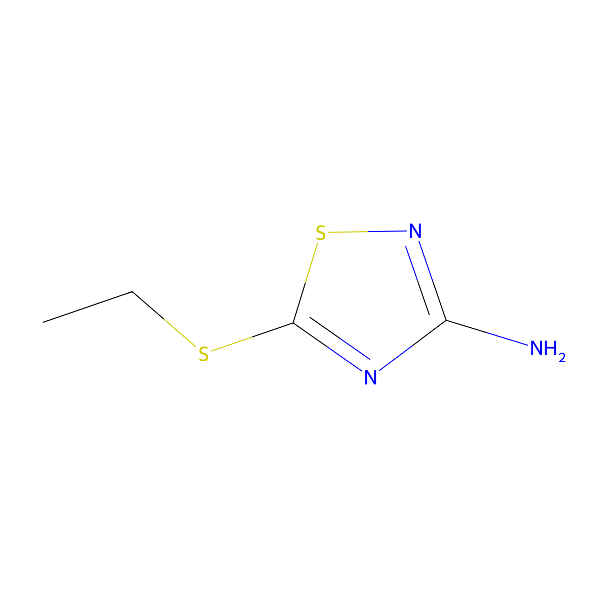 3-Amino-5-ethylthio-1,2,4-thiadiazole molecular structure, CAS 129500-80-7