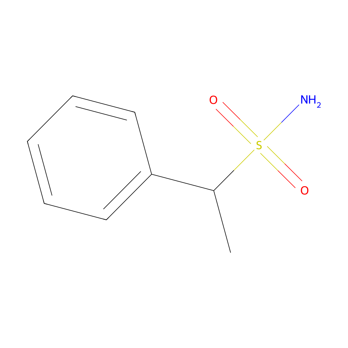 (1S)-1-phenylethane-1-sulfonamide molecular structure, CAS 129502-44-9