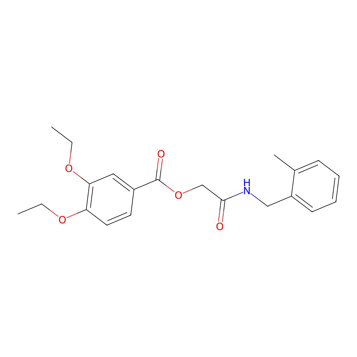 {[(2-Methylphenyl)methyl]carbamoyl}methyl 3,4-diethoxybenzoate molecular structure, CAS 1295027-45-0
