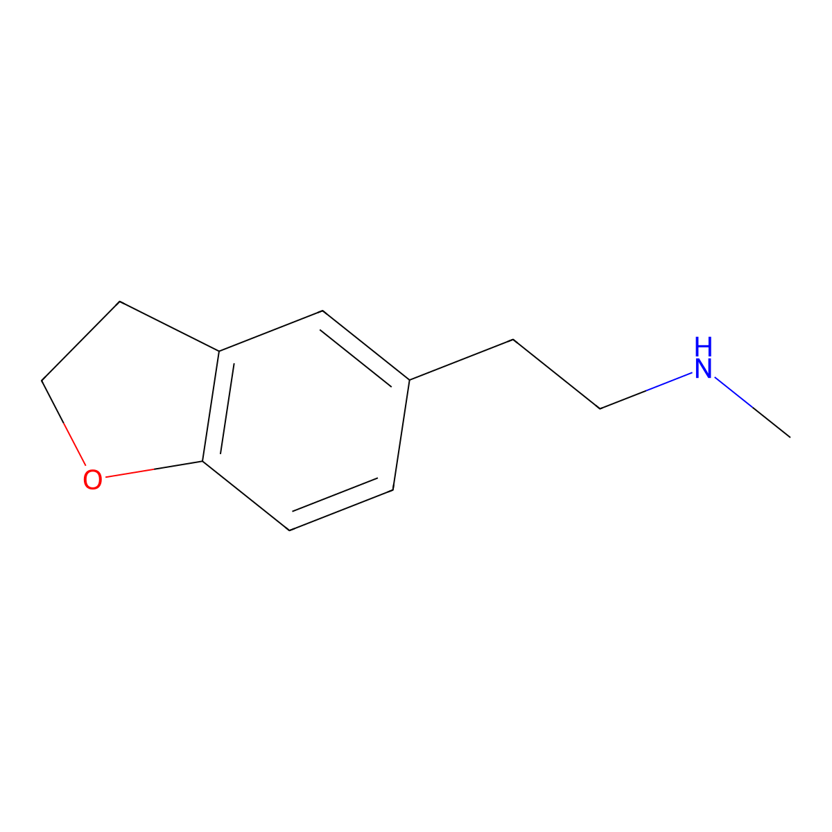 [2-(2,3-Dihydro-1-benzofuran-5-yl)ethyl](methyl)amine molecular structure, CAS 129506-85-0