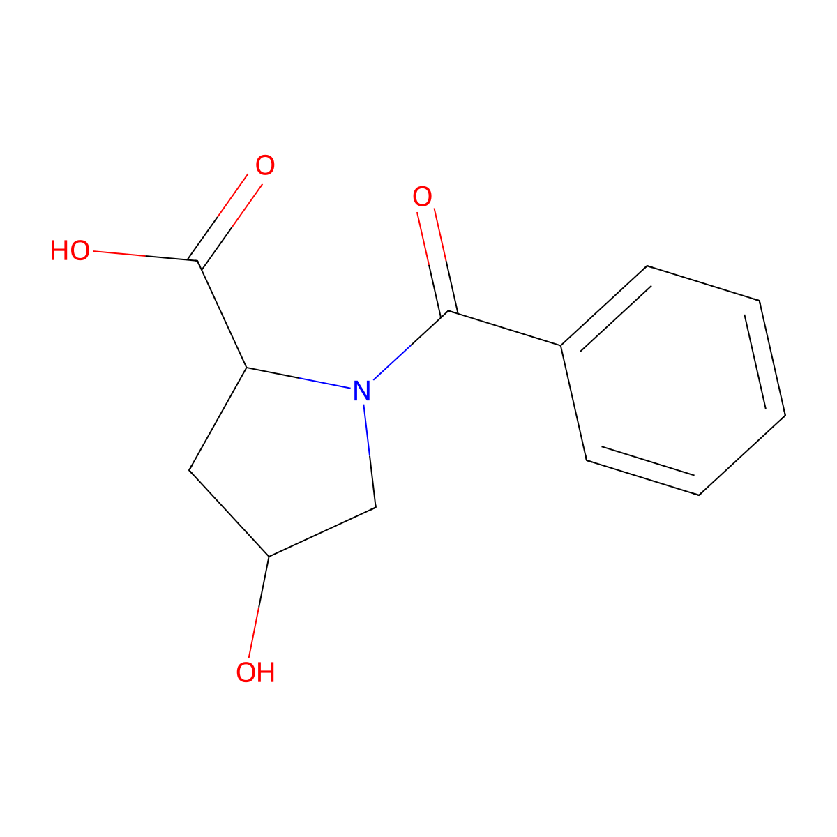 (4R)-1-Benzoyl-4-hydroxy-L-proline molecular structure, CAS 129512-75-0