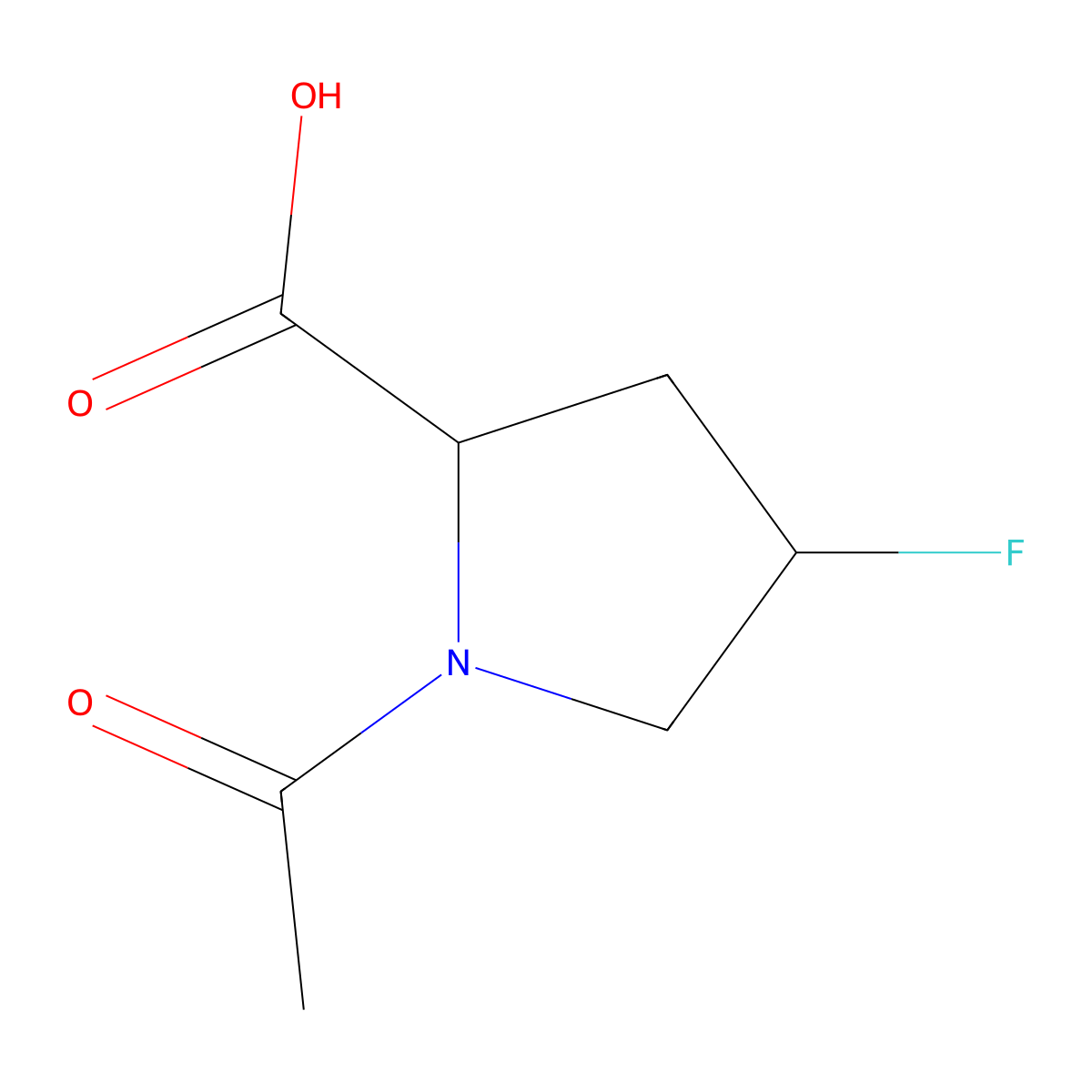 (2S,4S)-1-Acetyl-4-fluoropyrrolidine-2-carboxylic acid molecular structure, CAS 129512-85-2