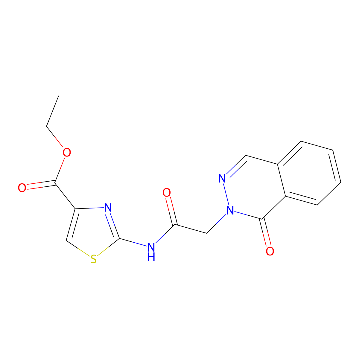 ethyl 2-{[(1-oxophthalazin-2(1H)-yl)acetyl]amino}-1,3-thiazole-4-carboxylate molecular structure, CAS 1295129-25-7