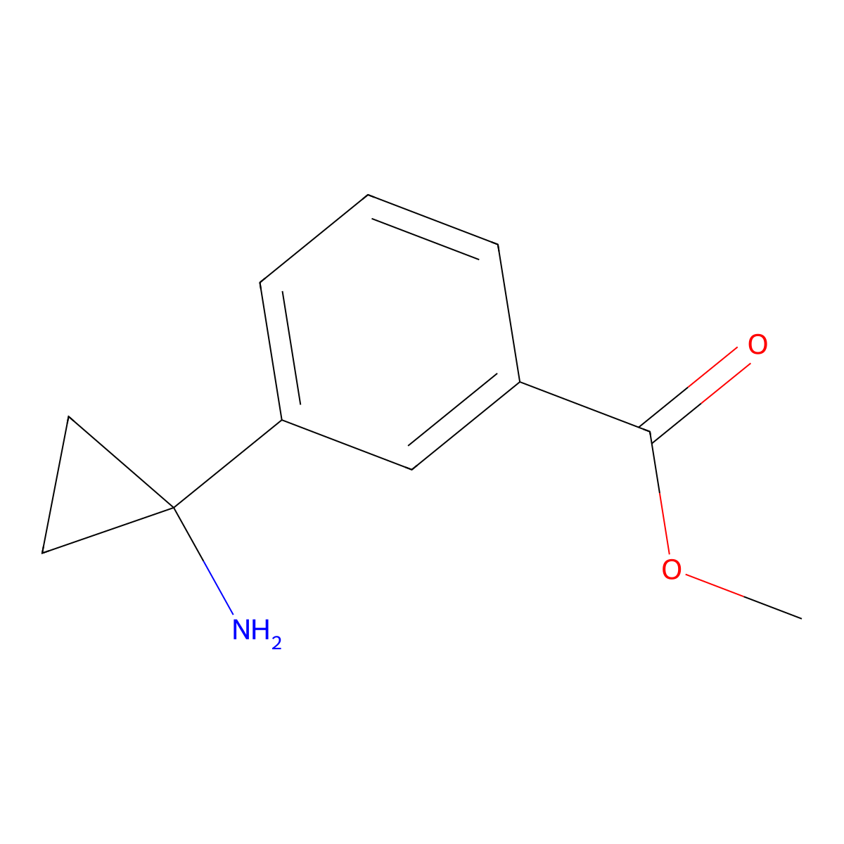 Methyl 3-(1-aminocyclopropyl)benzoate molecular structure, CAS 1295297-96-9