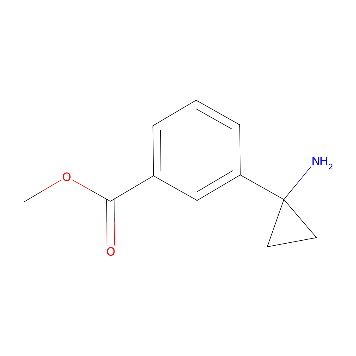 Methyl 3-(1-aminocyclopropyl)benzoate molecular structure, CAS 1295297-96-9