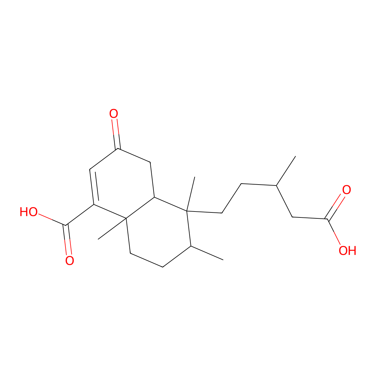 5-(4-Carboxy-3-methylbutyl)-5,6,8a-trimethyl-3-oxo-3,4,4a,5,6,7,8,8a-octahydronaphthalene-1-carboxylic acid molecular structure, CAS 1295308-44-9
