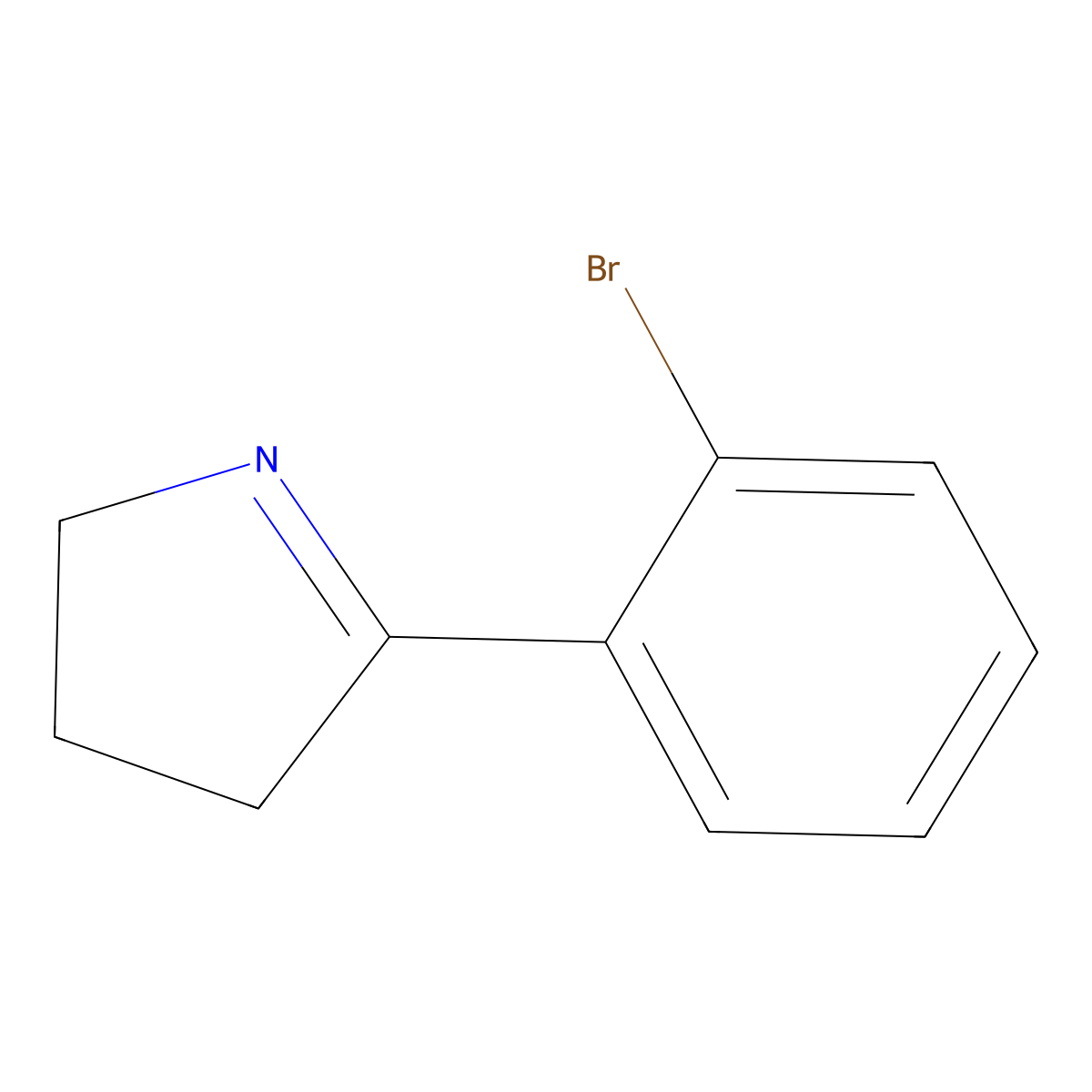 5-(2-bromophenyl)-3,4-dihydro-2H-pyrrole molecular structure, CAS 129540-26-7